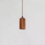 Minimalist Wooden Cylinder Small Pendant Light with Single Bulb