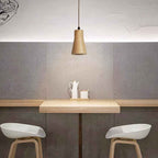 Minimalist Wooden Cylinder Small Pendant Light with Single Bulb