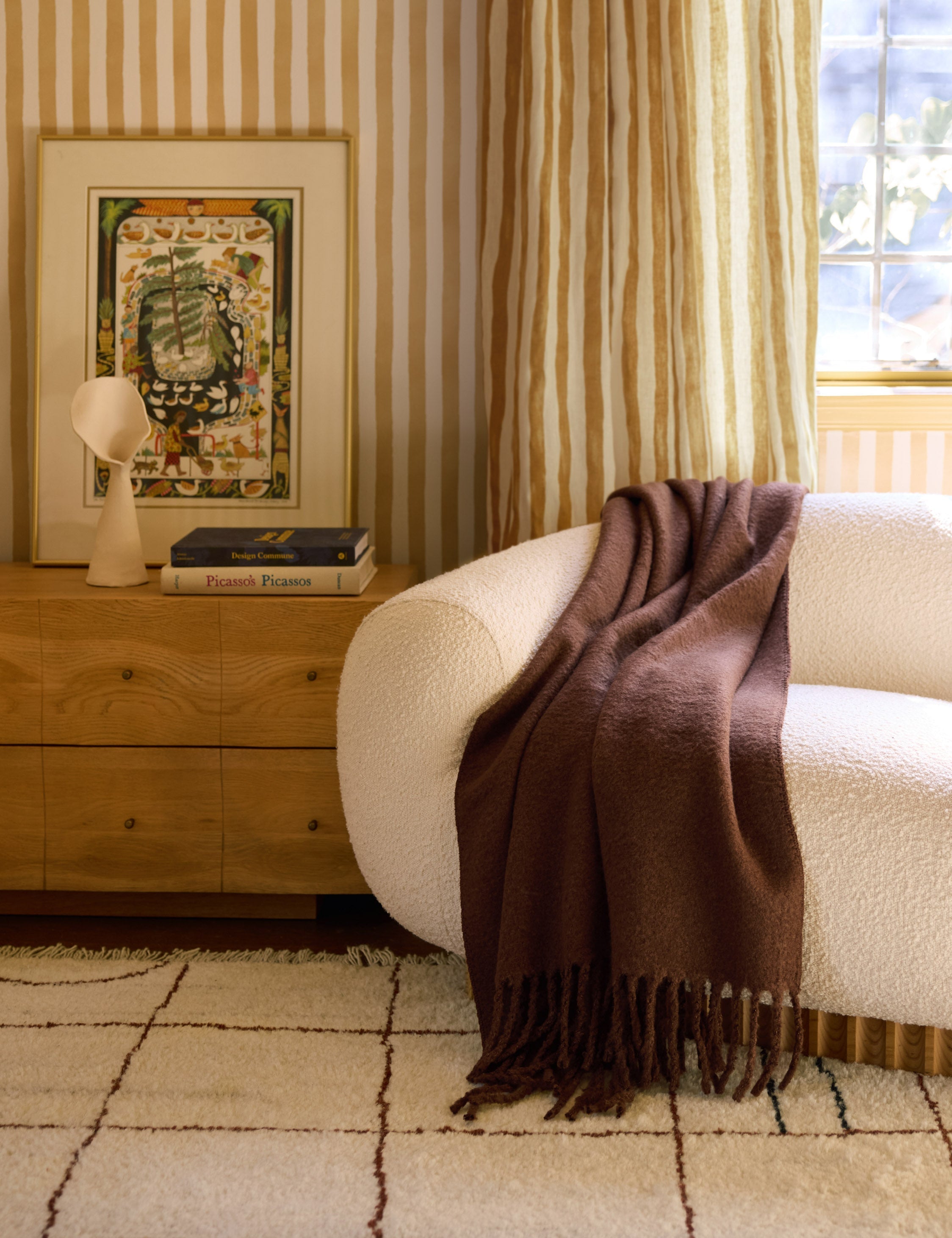 Sable Throw Blanket | Faux Mohair, Soft Tassels
