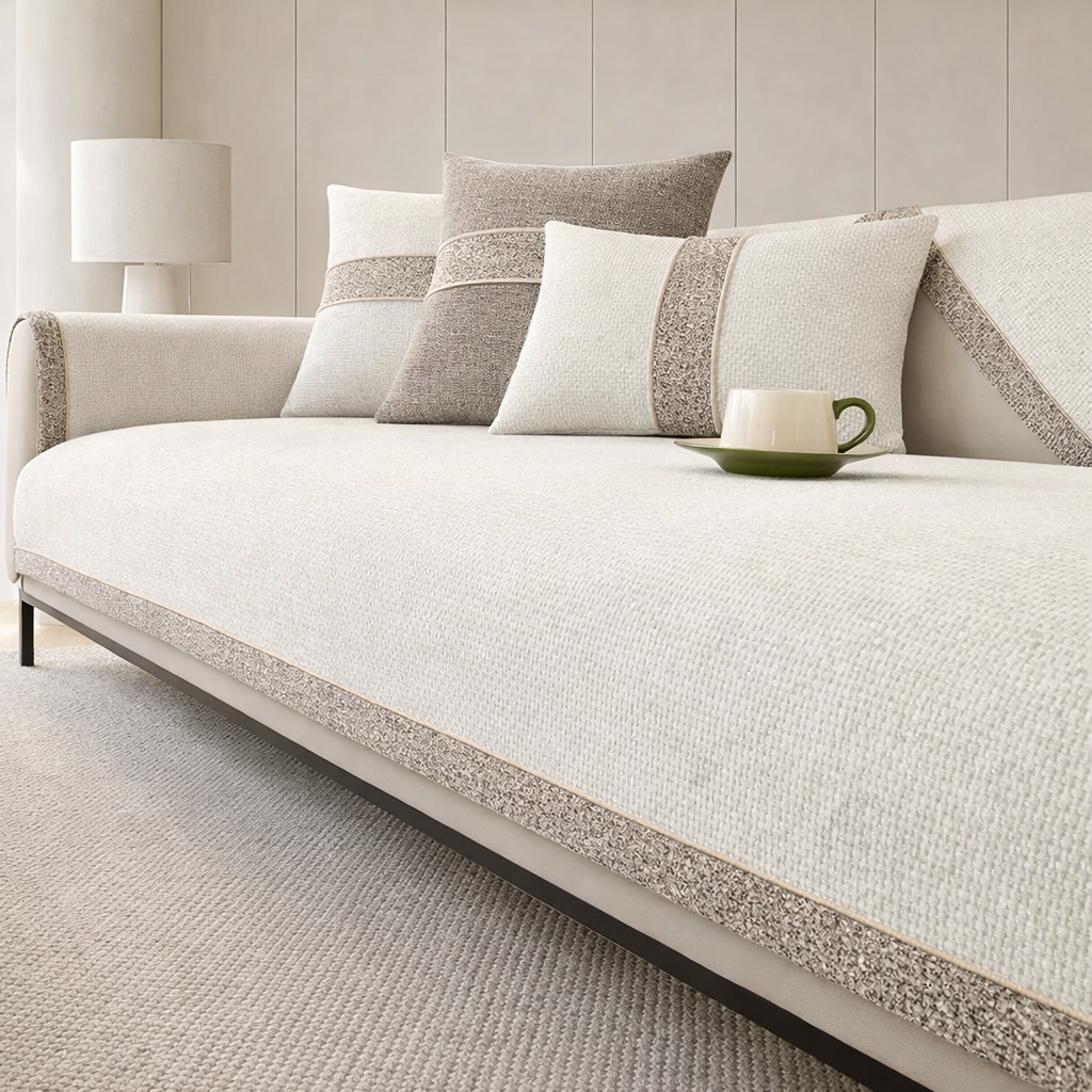 Sofa Cover Cotton Linen Blend Waterproof Anti Slip Multiple Sizes