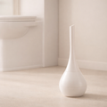 Toilet Brush Set Freestanding Slim Handle Closed Holder