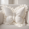 Decorative Pillow Butterfly Shape Fabric Lace Detail Indoor Use