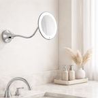 Makeup Mirror LED 10x Magnification Suction Mount Battery Powered