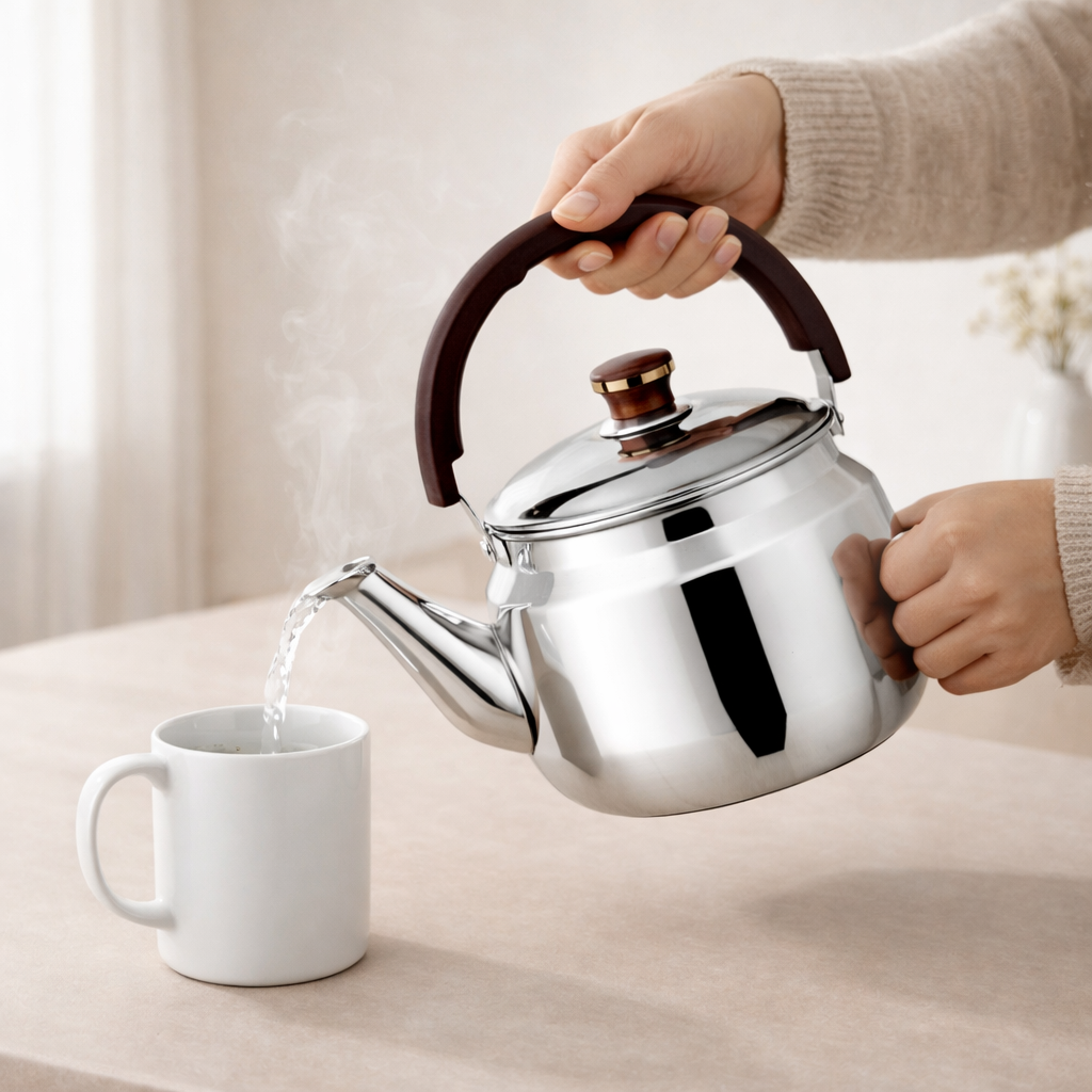 Kettle Stainless Steel Whistling Induction Compatible Multiple Capacities