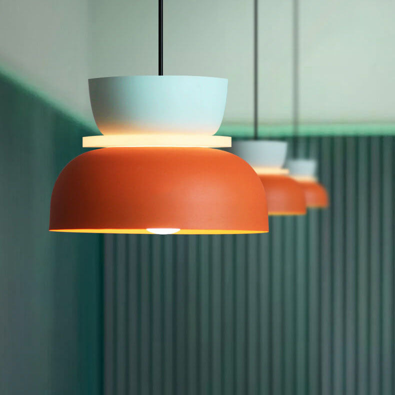 Nordic Zinc Alloy Dual-tone Dome Pendant Light LED 1-light