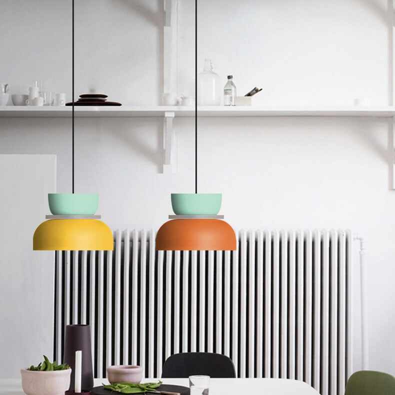 Nordic Zinc Alloy Dual-tone Dome Pendant Light LED 1-light