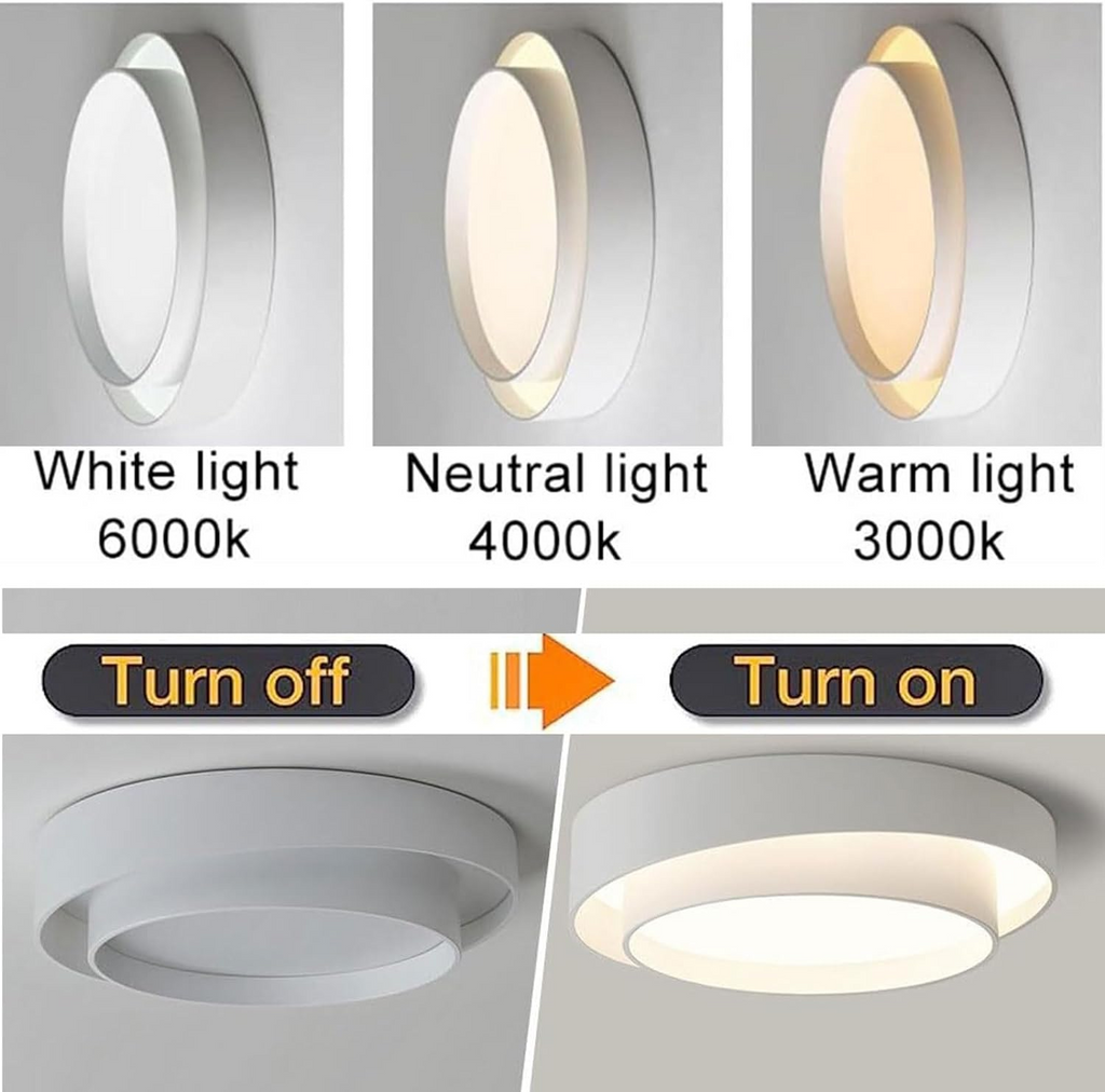 Nora LED Ceiling Light | Minimalist Iron Design, Soft Ambient Glow