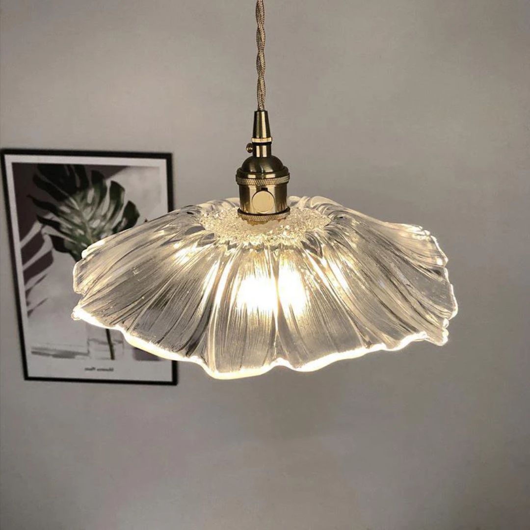 Bela Glass Pendant Light | Flower Shape, Adjustable Length 150 cm