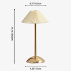 Modern Scandinavian Rechargeable Conic Pleated Table Lamp with 1 Light for Bedside