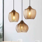 Nordic Wavy Glass 1-Light Barrel Pendant with Textured Finish