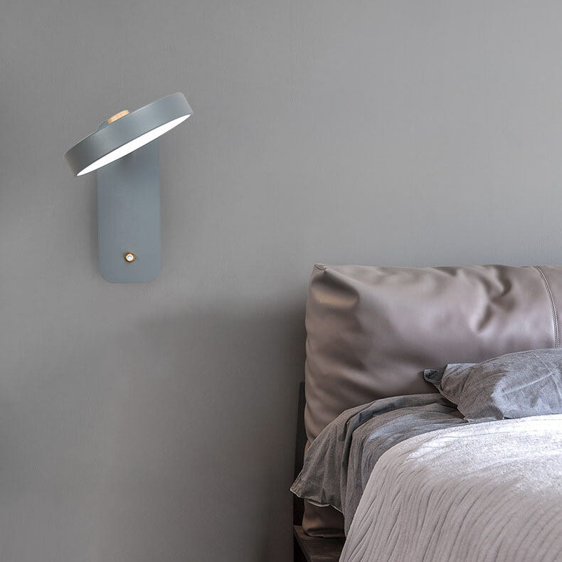 Nordic Minimalist Round Rotatable LED Wall Sconce for Reading