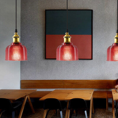 Vintage Textured Glass Pendant 1-Light