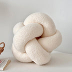 Bela Bouclé Knot Cushion | Soft Lamb-Like Texture, Elegant Nude