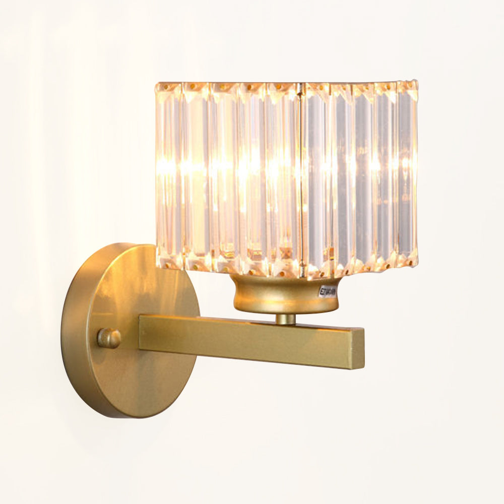Bela Crystal Wall Light | Modern Iron Sconce, Dimmable E27 Bulb