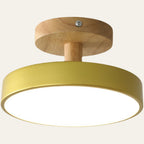 Bela LED Plafondlamp | Hout, Compact Ontwerp 18cm