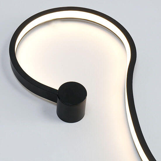 Contemporary Curved LED Wall Sconce Lamp in Long Aluminum Snake Design