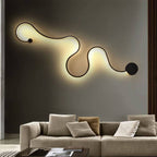 Contemporary Curved LED Wall Sconce Lamp in Long Aluminum Snake Design