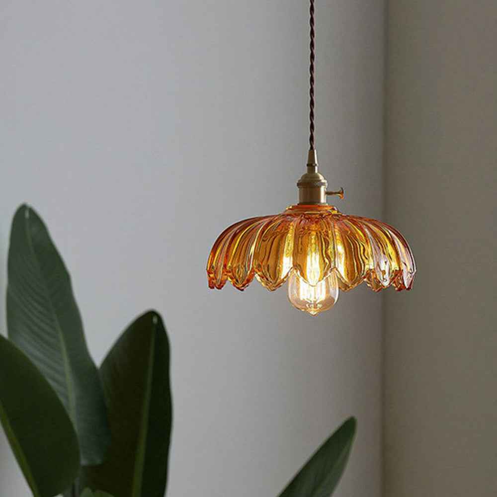 Bela Pendant Light | Floral Glass Design, E27 Fitting