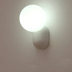 Macaron-Inspired Cream Resin Glass Ball 1-Light Wall Sconce