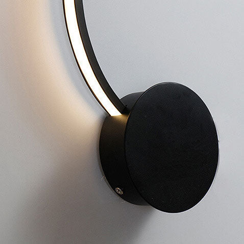 Contemporary Curved LED Wall Sconce Lamp in Long Aluminum Snake Design