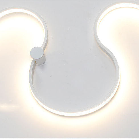 Contemporary Curved LED Wall Sconce Lamp in Long Aluminum Snake Design