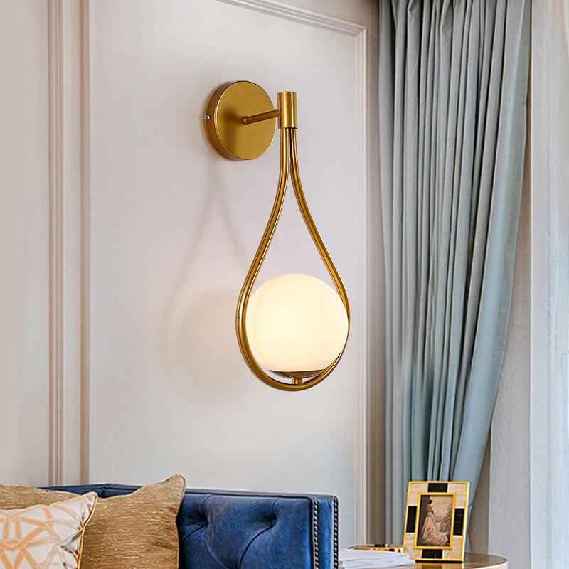 Contemporary 1-Light Globe Water Drop Wall Sconce - Dual Design