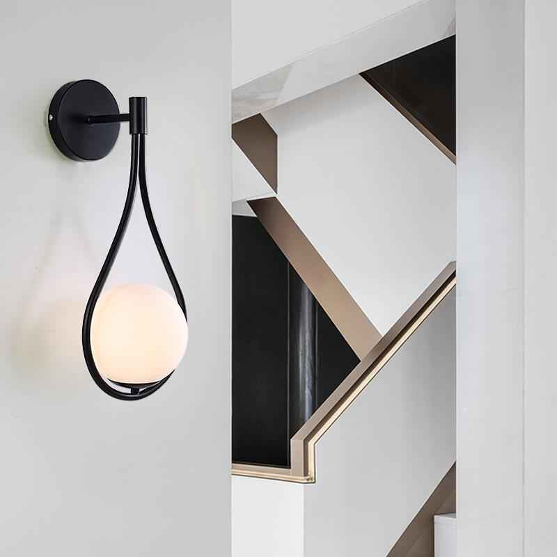 Contemporary 1-Light Globe Water Drop Wall Sconce - Dual Design