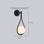 Contemporary 1-Light Globe Water Drop Wall Sconce - Dual Design