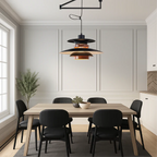 MerceroLux: Pendant Light made of Aluminum & Wood with 4 Adjustable Shades & E27 Socket – for Dining Areas & Children's Rooms