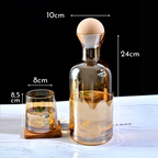 Bela Glass Decanter Set | Borosilicate with 4 Amber Whisky Glasses
