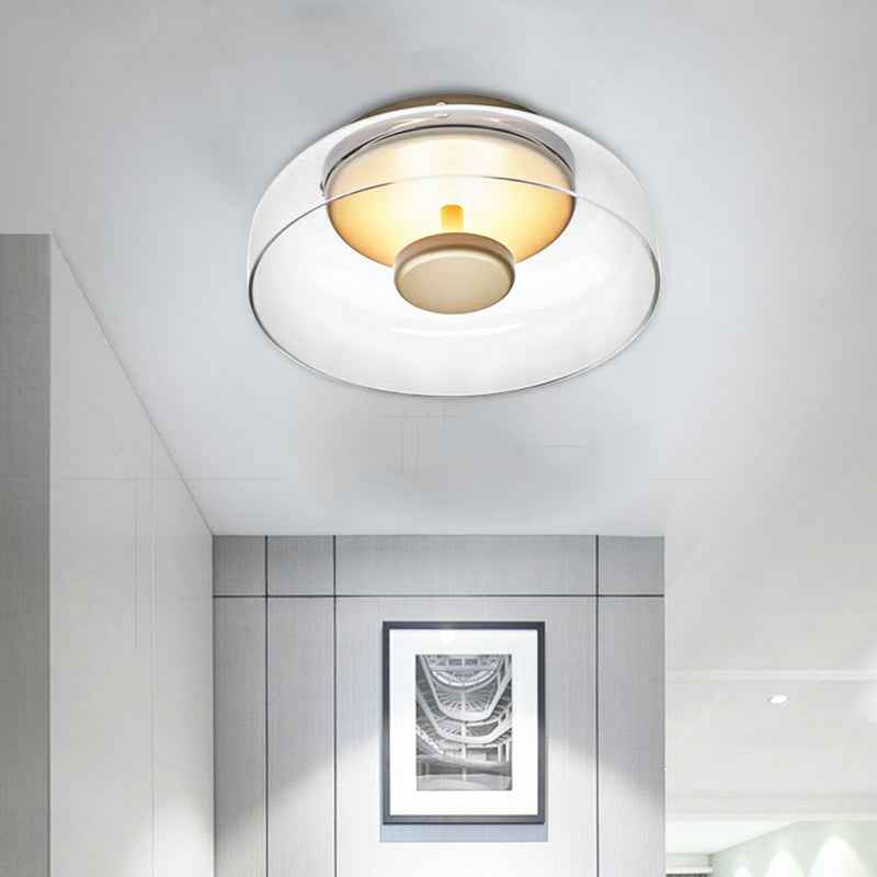 Bela Glass LED Ceiling Light | Modern Amber & Smoke Grey Finish