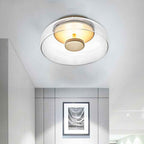 Bela Glass LED Ceiling Light | Modern Amber & Smoke Grey Finish