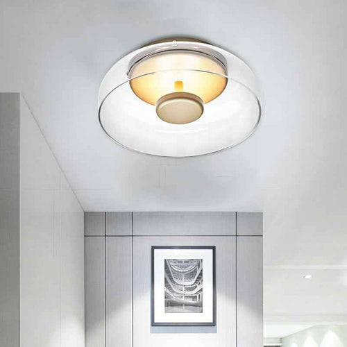 Bela Glass LED Ceiling Light | Modern Amber & Smoke Grey Finish