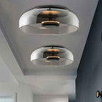 Bela Glass LED Ceiling Light | Modern Amber & Smoke Grey Finish