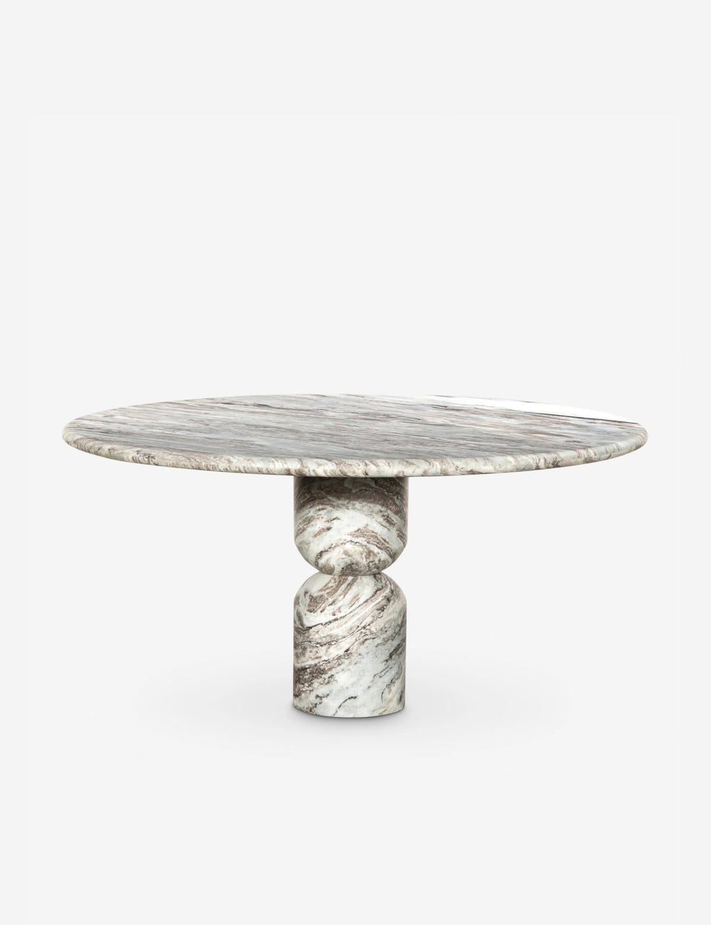 Fino Round Dining Table | Sculpted Pedestal, Elegant Curves
