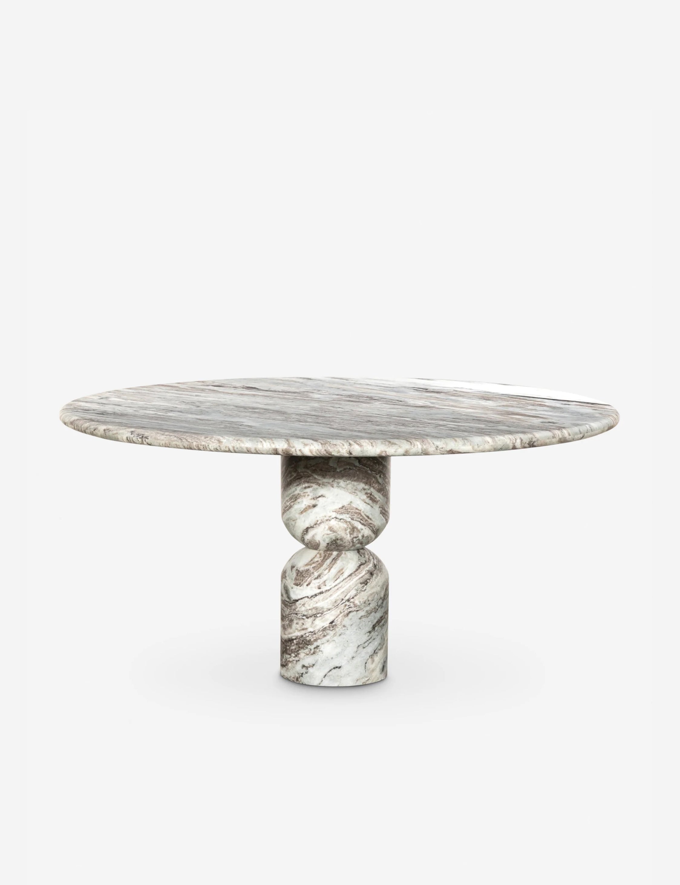 Fino Round Dining Table | Sculpted Pedestal, Elegant Curves