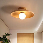 Bello Wooden Ceiling Light | Minimalist Semi-Flush Mount, Natural Wood