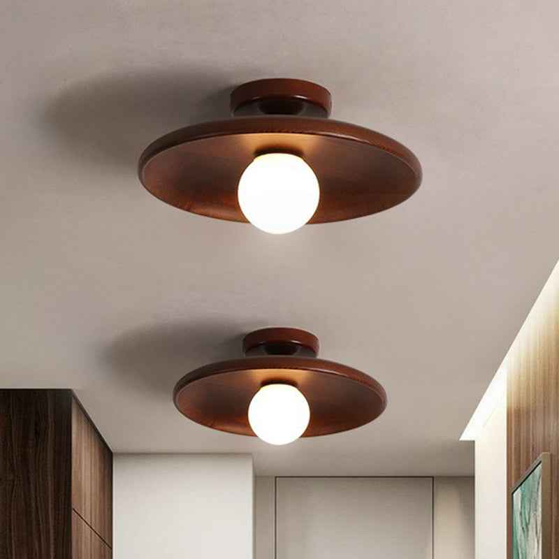 Bello Wooden Ceiling Light | Minimalist Semi-Flush Mount, Natural Wood