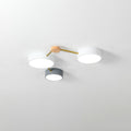 Scandinavian Minimalist Solid Wood and Iron LED Flush Mount Light