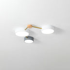 Scandinavian Minimalist Solid Wood and Iron LED Flush Mount Light