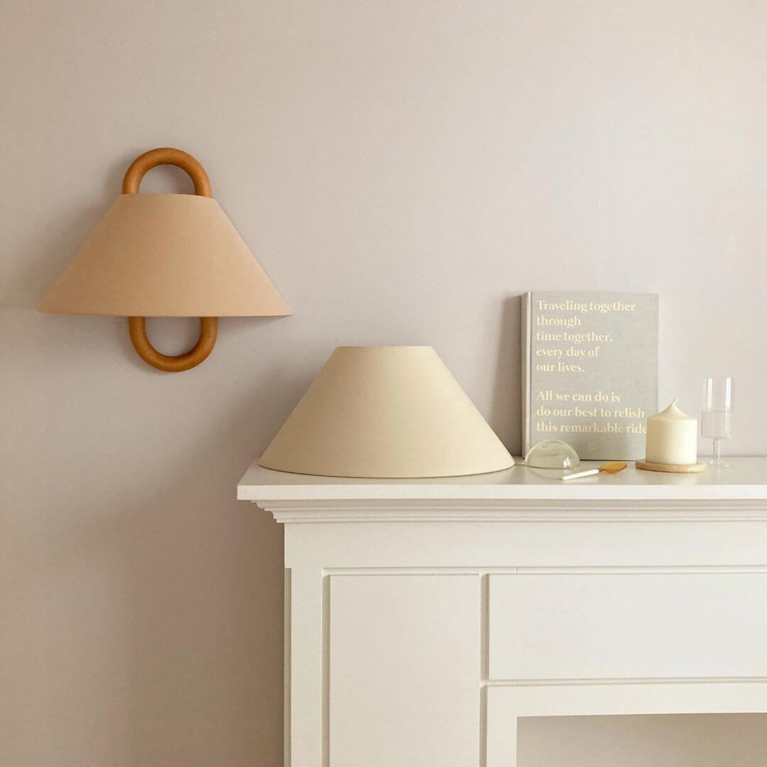 Contemporary Solid Wood Pleated Semi-Circle Wall Sconce Lamp with Single Light