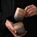 Bamboo Yunomi Cup | Handcrafted Stoneware, 150ml