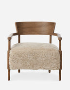 Bela Accent Chair | Solid Oak Frame, Natural Shearling Upholstery