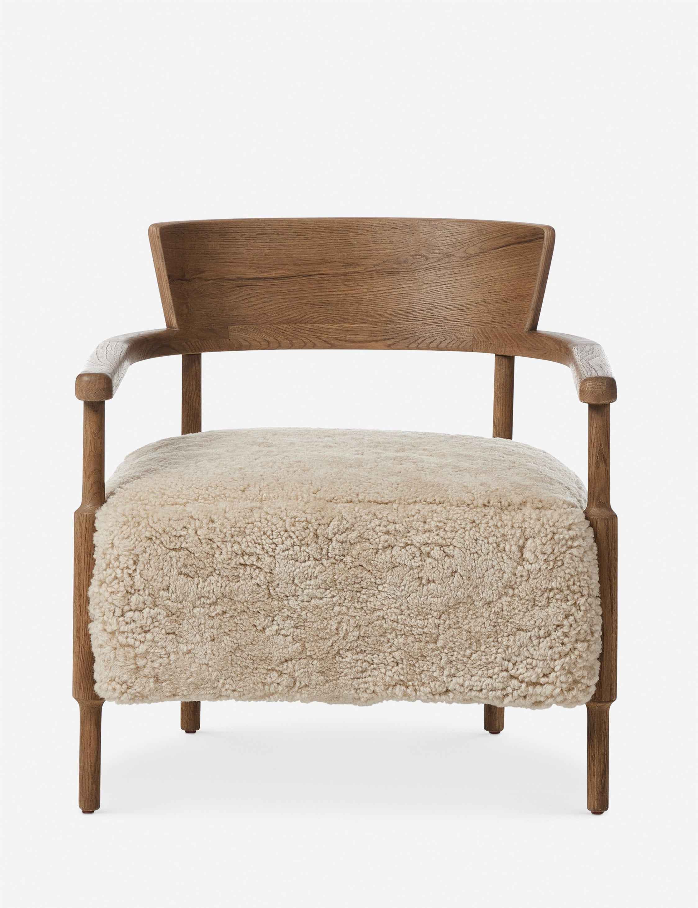 Bela Accent Chair | Solid Oak Frame, Natural Shearling Upholstery