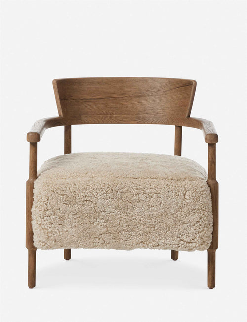 Bela Accent Chair | Solid Oak Frame, Natural Shearling Upholstery
