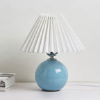 Scandinavian Minimalist Ceramic Pleated Table Lamp with Single Light