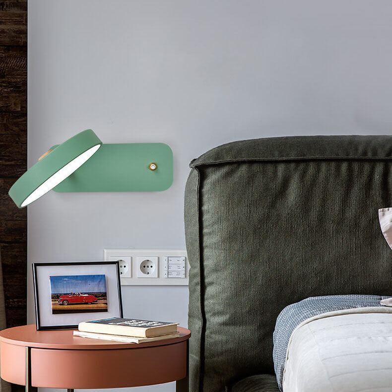 Nordic Minimalist Round Rotatable LED Wall Sconce for Reading