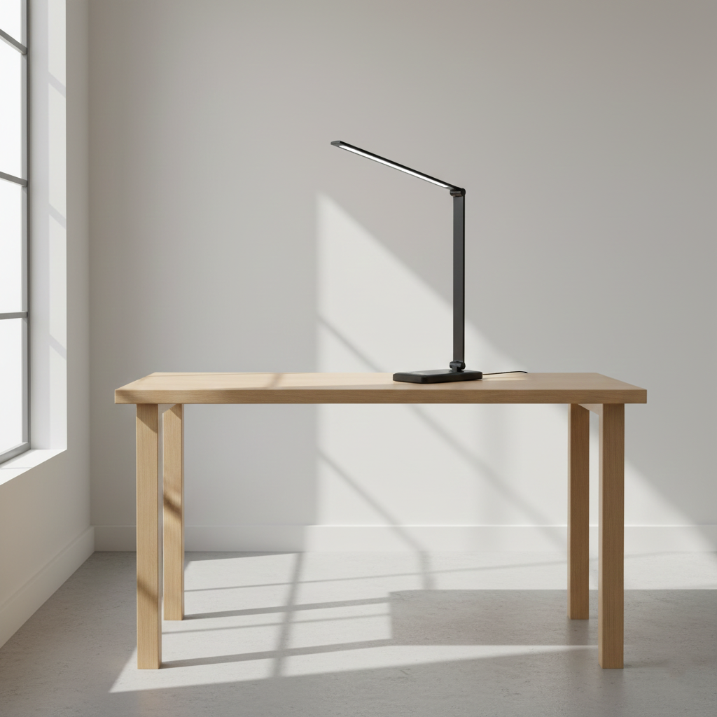 LED Desk Lamp with USB Charging Port, 5 Light Modes, Adjustable Brightness, Modern Eye-Friendly Design