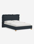 Mira Platform Bed | Ruffled Headboard, Custom Upholstery