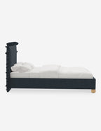 Mira Platform Bed | Ruffled Headboard, Custom Upholstery